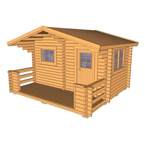 Bastu Baseco Bräska 10 m² Fristående Bastuhus med Altan & Sadeltak