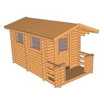 Bastu Baseco Sandsele 7 m² Fristående Bastuhus med Altan & Glasdörr