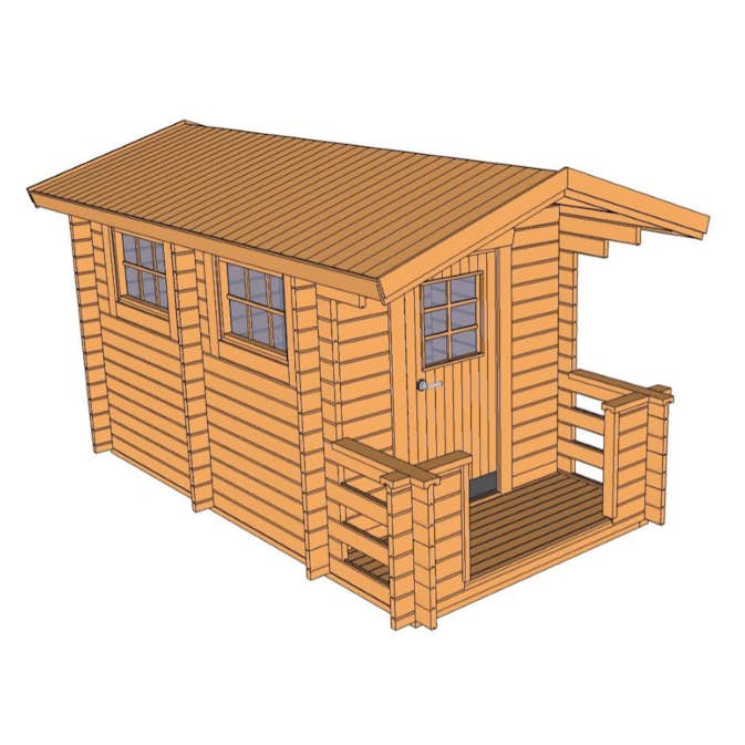 Bastu Baseco Sandsele 7 m² Fristående Bastuhus med Altan & Glasdörr