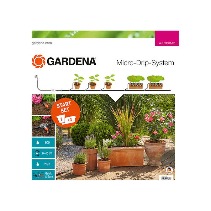 Bevattningsstartset Gardena Micro-Drip-System M för Terrass/Balkong utan Timer