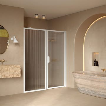 Duschdörr Hietakari Bläk 740 New York Nisch Fast Vägg och Vändbar Dörr