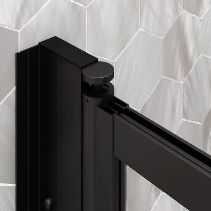 Distansprofil Hietakari för Duschvägg Bläk Vändbar/Vikbar Svart