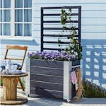 Blomlåda PLUS Cubic med Spalje Svart 87x50x155 cm