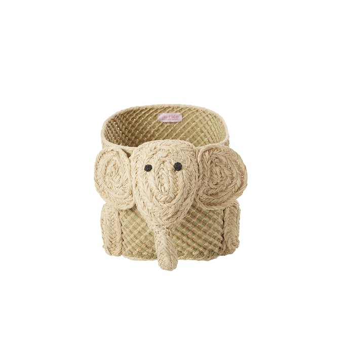 Förvaringskorg Rice Raffia Djur Beige