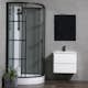 Duschkabin Bathlife Betrakta 90x90 Svart/Vit