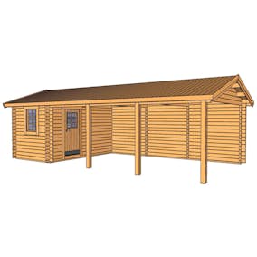 Carport Baseco Grannäs 31 m² med Förråd & Sadeltak