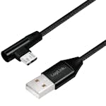 Vinklad MicroUSB-kabel LogiLink USB 2.0 15W 1 m