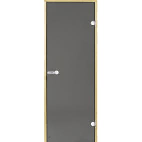 Glasdörr Harvia Rökgrå med Furukarm 7x19