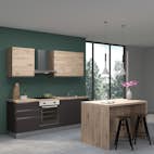 Komplett Kök Mimo Dalia 225 Höger Mörkgrå/Ek inkl. Vitvaror