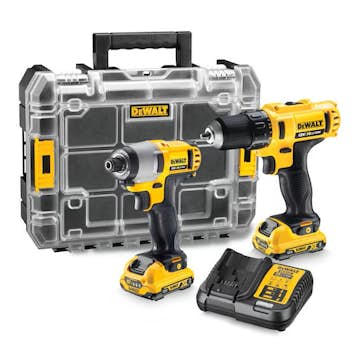 Verktygspaket DeWalt DCK211D2T Borrmaskin & Slagskruvdragare 10 8V 2 Ah