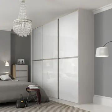 Skjutdörr Lundbergs Decotique Vitt Glas 2 Paneler