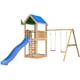 Lektorn Jungle Gym Lodge 2.1 m/2 Swing Modul Med Blå Rutschkana