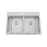 Infälld Diskho Nordic Tech Safir 80 K B Rostfri Dubbel med Korgventil & Vattenlås