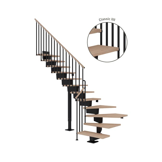 Vinkeltrappa Dolle Dubai Ek Vit Oljad 1/4 Classic IIII