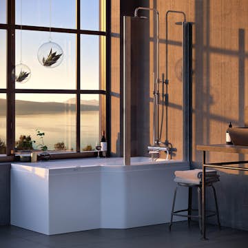 Duschbadkar Nordhem Apelviken Vit Standard Enkel rygglutning