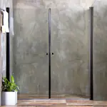 Duschdörr Bathlife Mångsidig Rak Dörr + Rak Dörr Svart