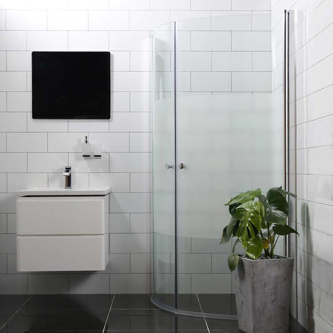 Duschhörn Bathlife Mångsidig Rund Dörr 45° + Rund Dörr 45° Delvis Frostat Glas