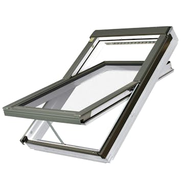 Takfönster Fakro Thermo Pivåhängt 2-Glas Ljud Elstyrt Aluminium