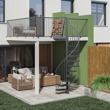 Spiraltrappa Dolle Toronto Utomhustrappa Antracit