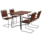 Matgrupp Utomhus Eden Wood Wilma med 4 Utefåtöljer