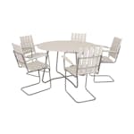 Matgrupp Utomhus Eden Wood Amanda Ø120 cm med 5 Utefåtöljer