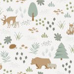 Tapet ESTAhome Skog Med Djur Vitt, Grönt Och Beige EW139247