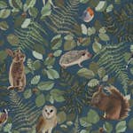 Tapet ESTAhome Skogens Djur Blått, Grönt Och Brunt EW139250