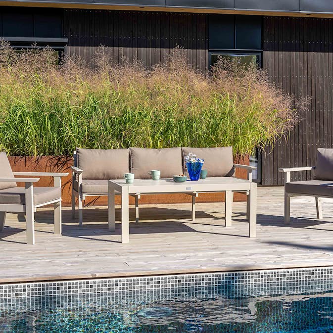 Loungegrupp Utomhus Eden Wood Ransvik inkl Dynor Greige Svensk Norrlandsfuru FSC