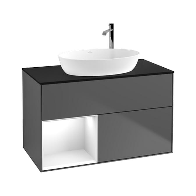 Tvättställsskåp Villeroy & Boch Finion med 2 Lådor Hylla och Bänkskiva för Fristående Tvättställ från Artis & Collaro
