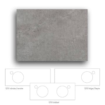 Bänkskiva Macro Design Crown+ Dekton 1210 till Tvättställsskåp Crown