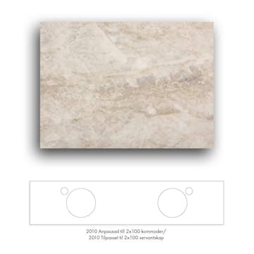 Bänkskiva Macro Design Crown+ Dekton 2010 till Tvättställsskåp Crown