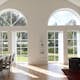 Fönster Fri Form DekorFönster Outline Fast Karm Halvcirkel Enkelglas Vitmålat