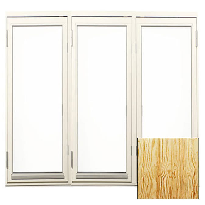 Sidohängt Fönster Outline 2-Glas Obehandlat Trä 3-Luft