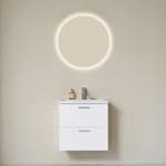 Möbelpaket Vedum Free 615 Compact Maja med Tvättställ och LED-Spegel Säven Vit