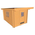 Friggebod Baseco Gauto Förgård 10 m² Timrad Stuga med Pulpettak