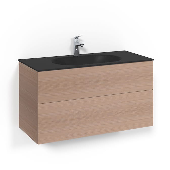 Tvättställsskåp Macro Design Crown Push Open Med Glastvättställ