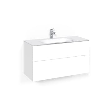 Tvättställsskåp Macro Design Crown Push Open Med Glastvättställ