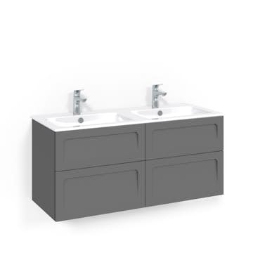 Tvättställsskåp Macro Design Crown Shape med Dubbelt Tvättställ