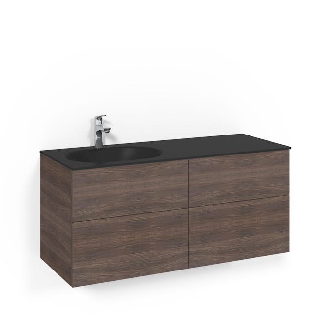 Tvättställsskåp Macro Design Crown Push Open Med Glastvättställ