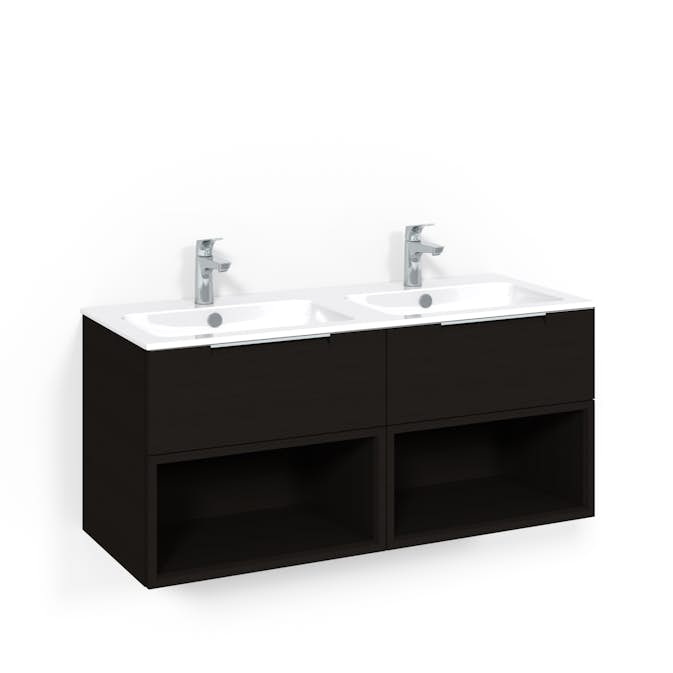 Tvättställsskåp Macro Design Crown Open Box med Dubbelt Tvättställ