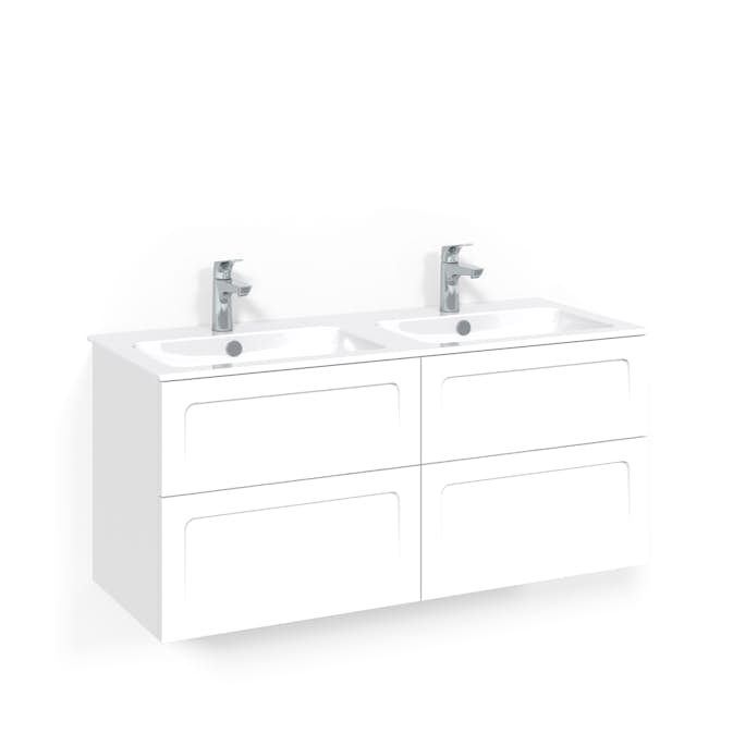 Tvättställsskåp Macro Design Crown Shape med Dubbelt Tvättställ