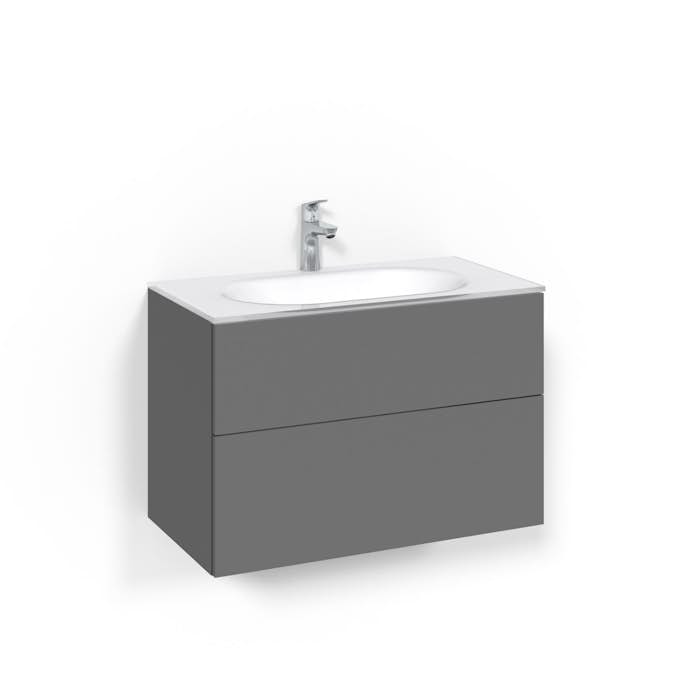 Tvättställsskåp Macro Design Crown Push Open Med Glastvättställ