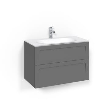 Tvättställsskåp Macro Design Crown Shape Med Glastvättställ