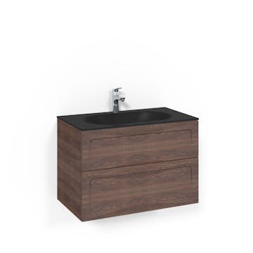 Tvättställsskåp Macro Design Crown Shape Med Glastvättställ