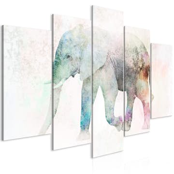 Tavla Arkiio Painted Elephant (5 Parts) Wide