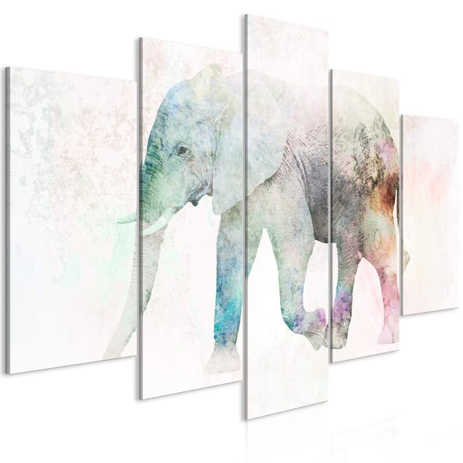 Tavla Arkiio Painted Elephant (5 Parts) Wide