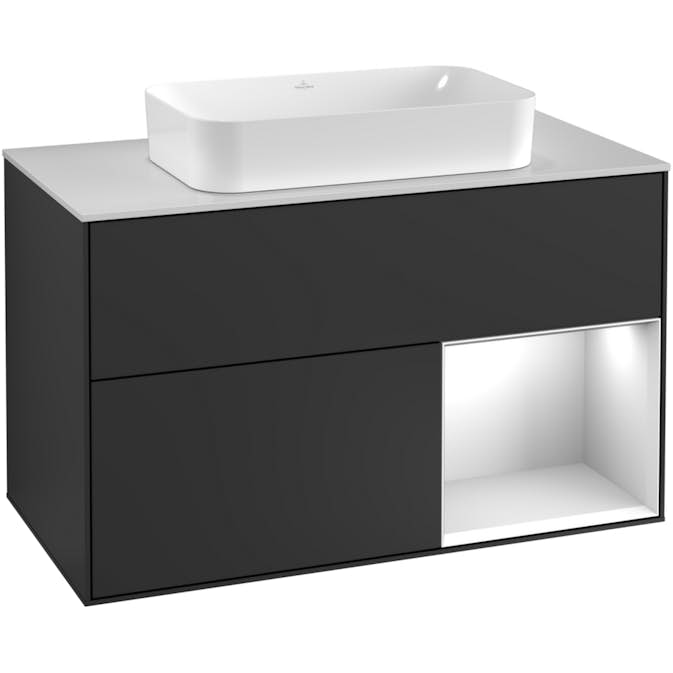 Tvättställsskåp Villeroy & Boch Finion med 2 Lådor Hylla och Bänkskiva för Fristående Tvättställ
