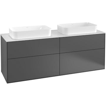 Tvättställsskåp Villeroy & Boch Finion med 4 Lådor och Bänkskiva för Två Fristående Tvättställ