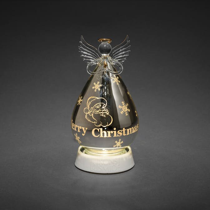 Glasboll Gnosjö Konstsmide Ängel Merry Christmas LED