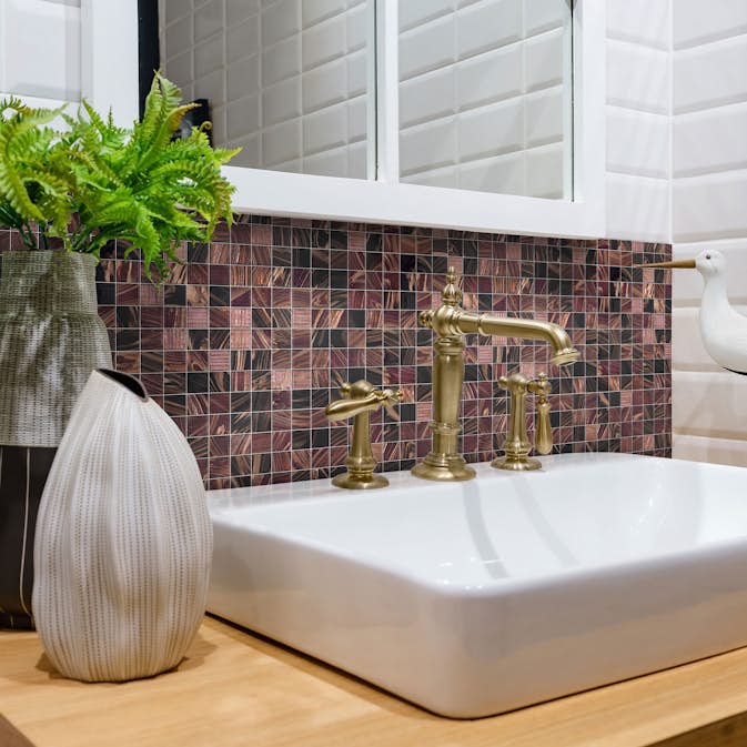 Glasmosaik Arredo Purple/Black/Guld 2x2 cm